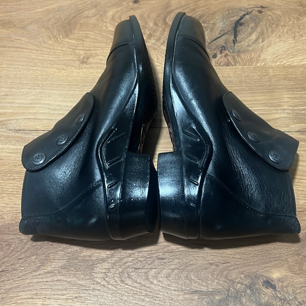 SOLD - Ariat Spat III Black Leather Ankle Boots Snap Closure Size 8.5 - Picture 9 of 12